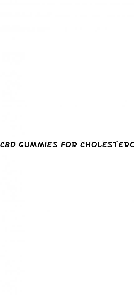 cbd gummies for cholesterol control