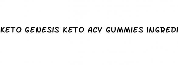 keto genesis keto acv gummies ingredients