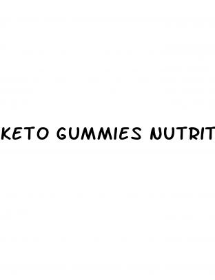 keto gummies nutrition facts