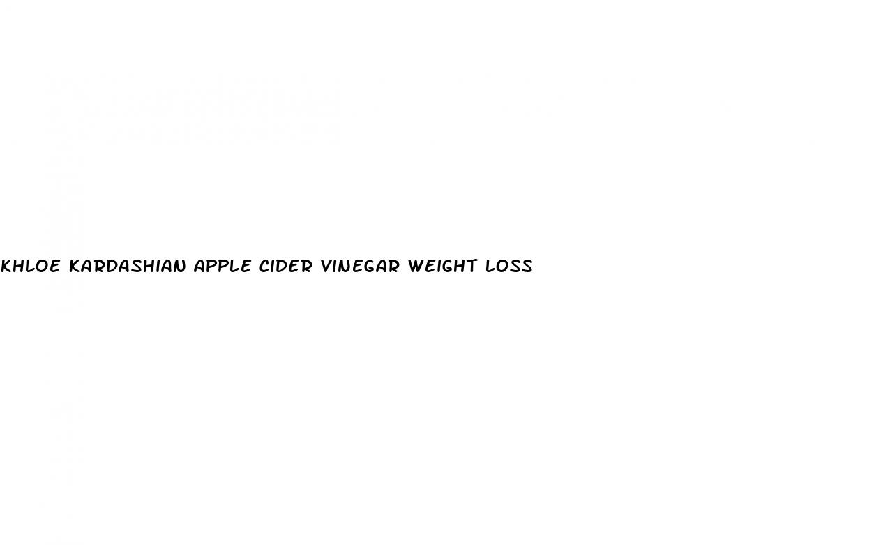 khloe kardashian apple cider vinegar weight loss