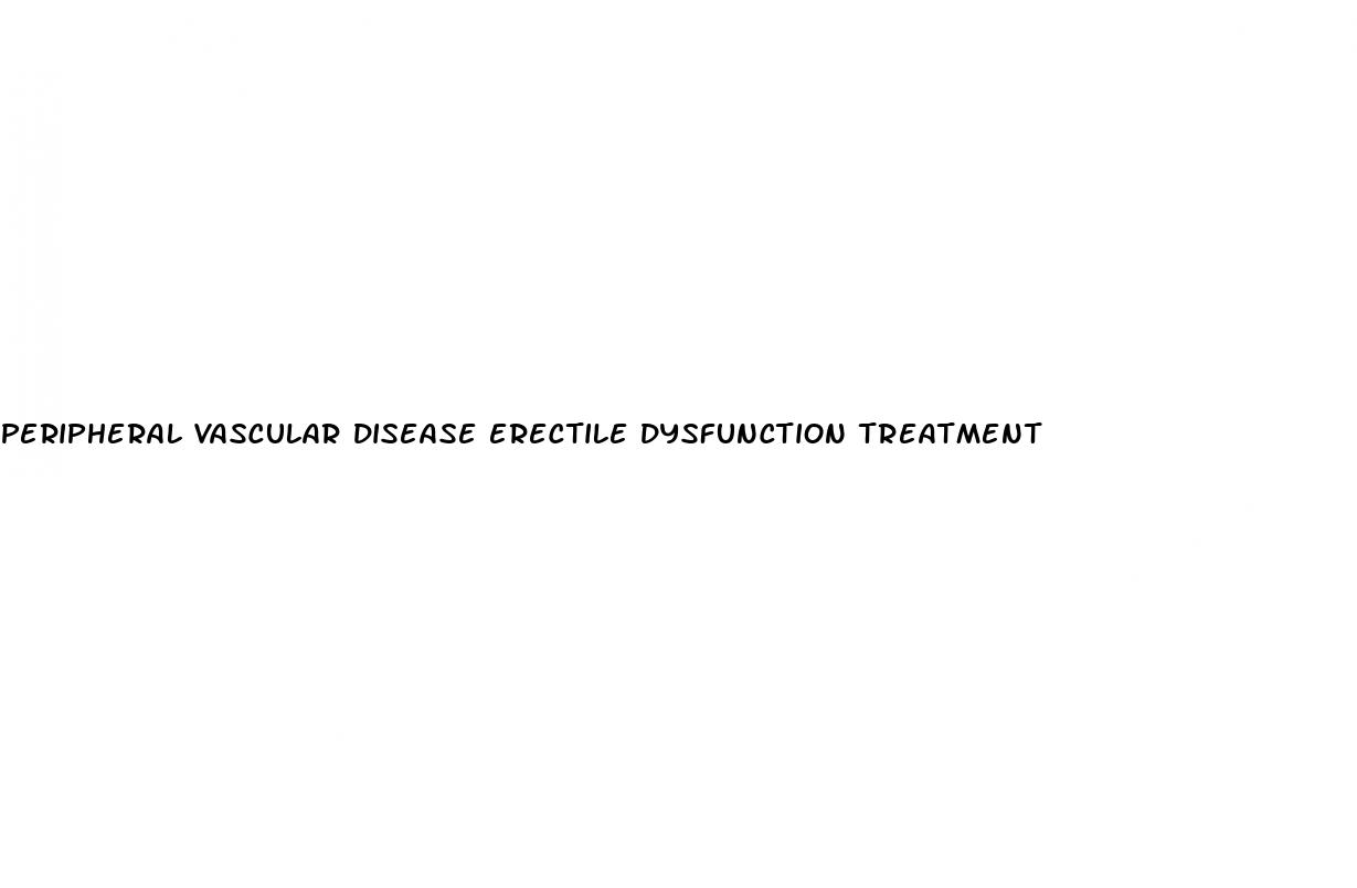 peripheral vascular disease erectile dysfunction treatment