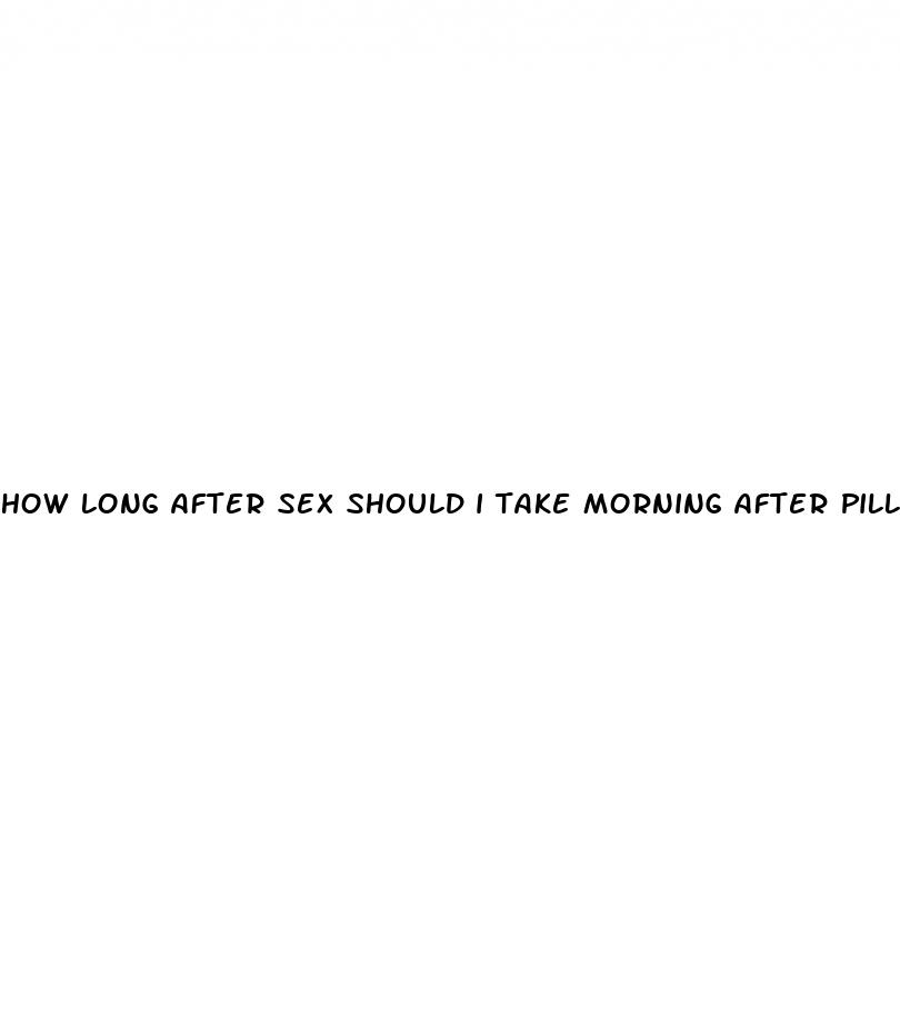 how long after sex should i take morning after pill