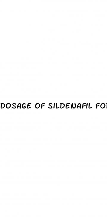 dosage of sildenafil for erectile dysfunction