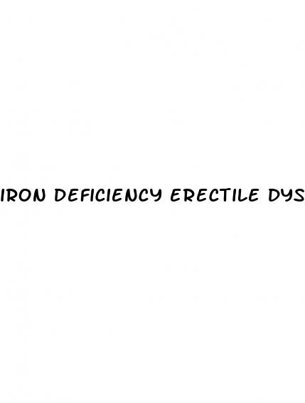 iron deficiency erectile dysfunction