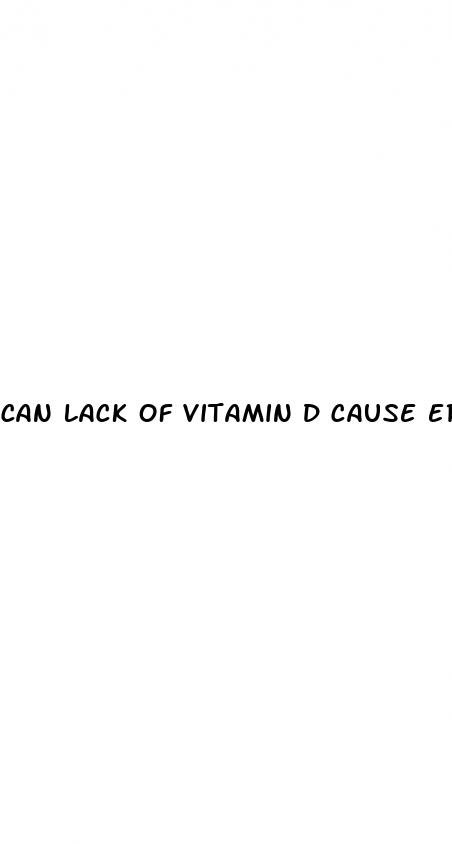 can lack of vitamin d cause erectile dysfunction