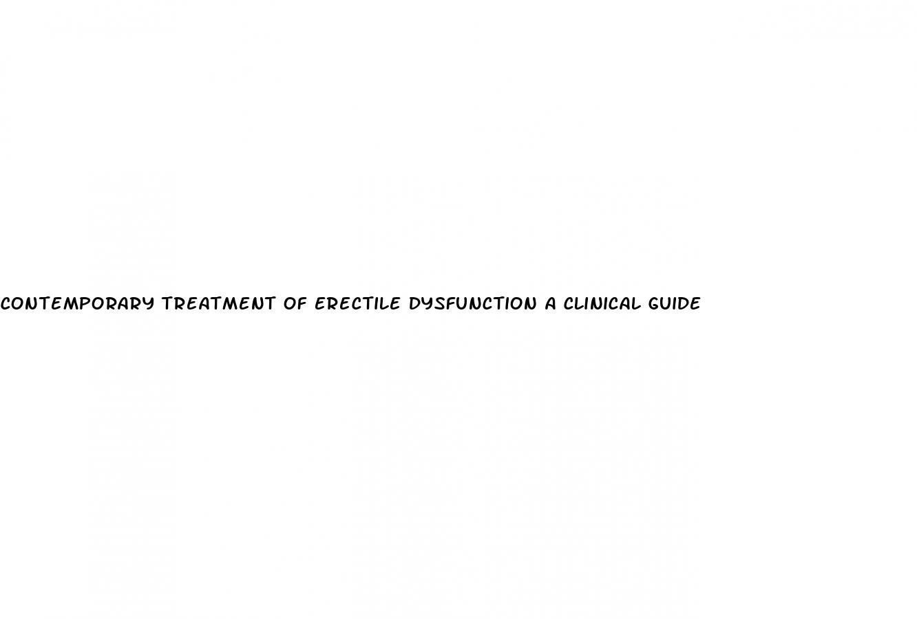 contemporary treatment of erectile dysfunction a clinical guide