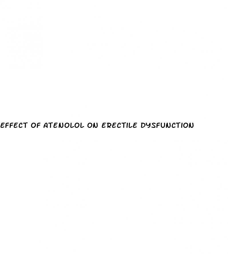 effect of atenolol on erectile dysfunction