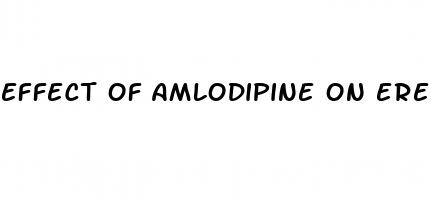 effect of amlodipine on erectile dysfunction