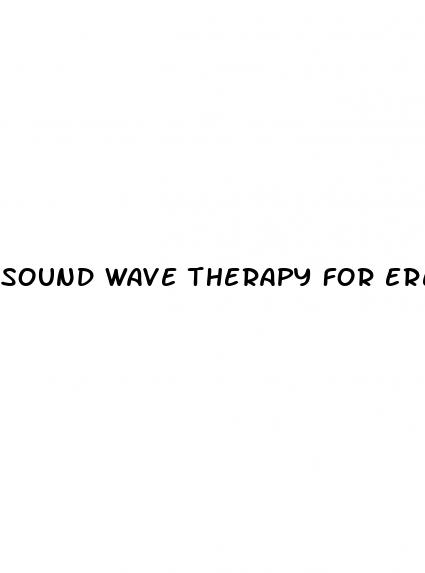 sound wave therapy for erectile dysfunction