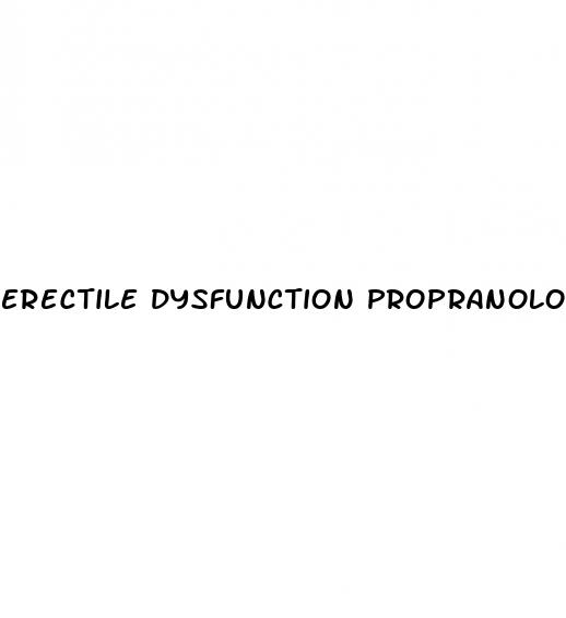 erectile dysfunction propranolol