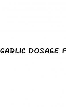 garlic dosage for erectile dysfunction