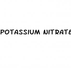 potassium nitrate supplement for erectile dysfunction