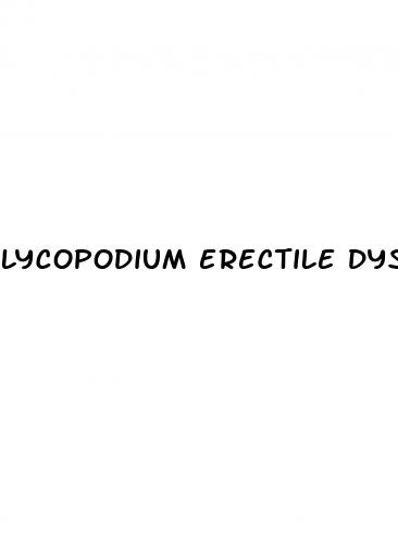 lycopodium erectile dysfunction