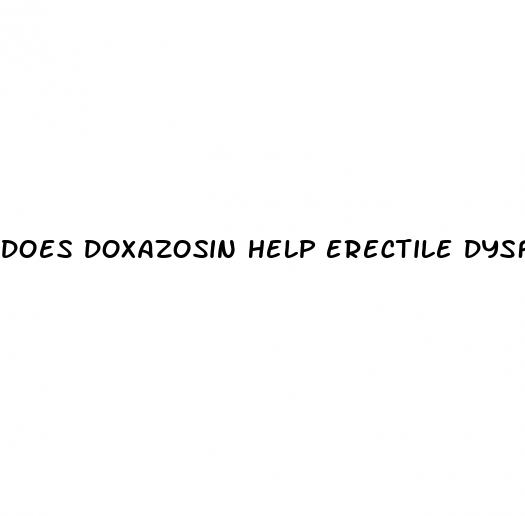 does doxazosin help erectile dysfunction