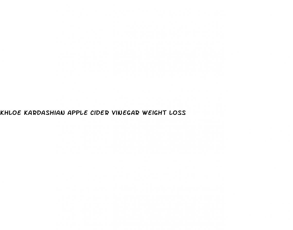 khloe kardashian apple cider vinegar weight loss