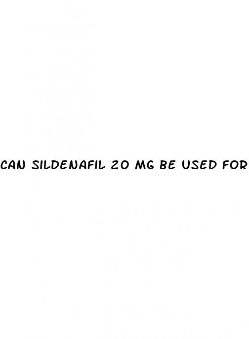 can sildenafil 20 mg be used for erectile dysfunction