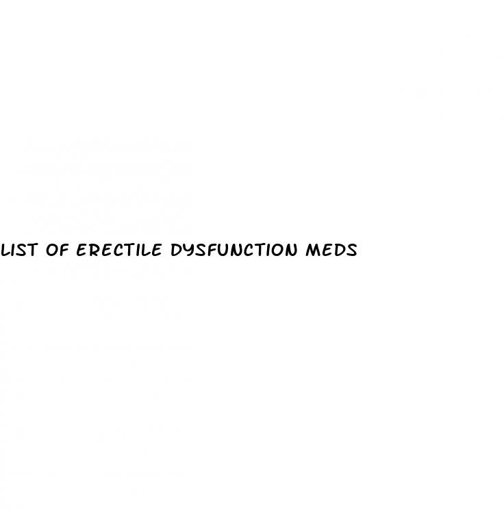 list of erectile dysfunction meds