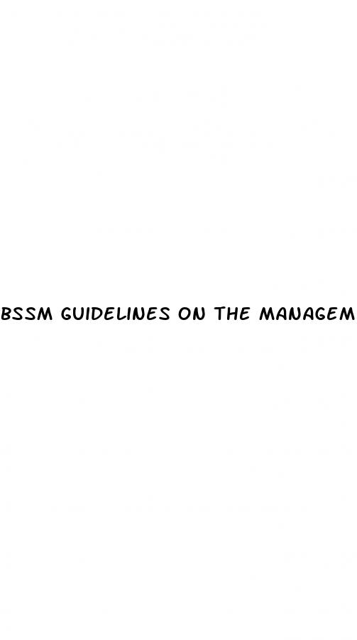 bssm guidelines on the management of erectile dysfunction