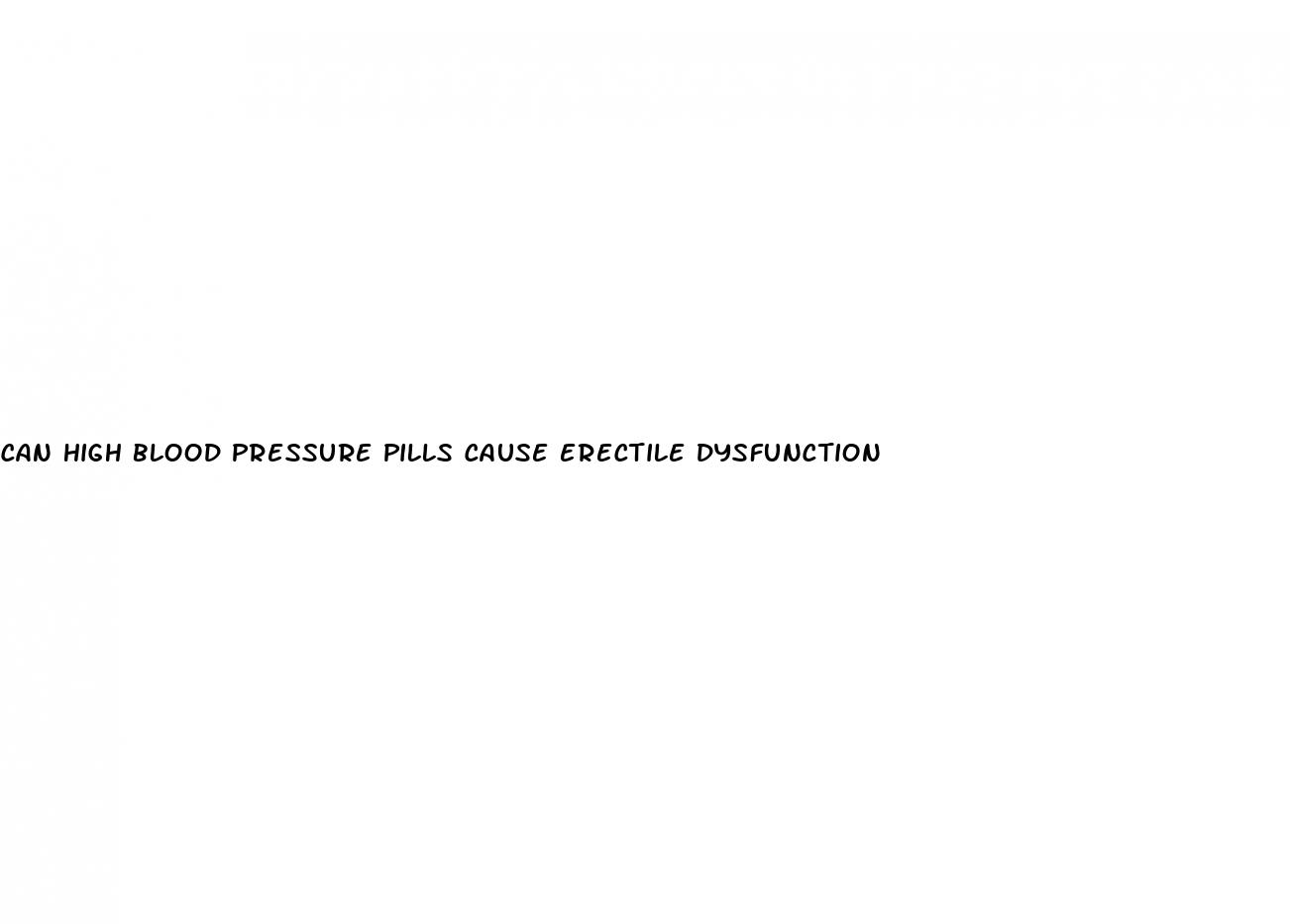 can high blood pressure pills cause erectile dysfunction