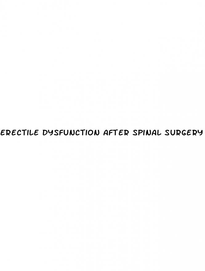 erectile dysfunction after spinal surgery