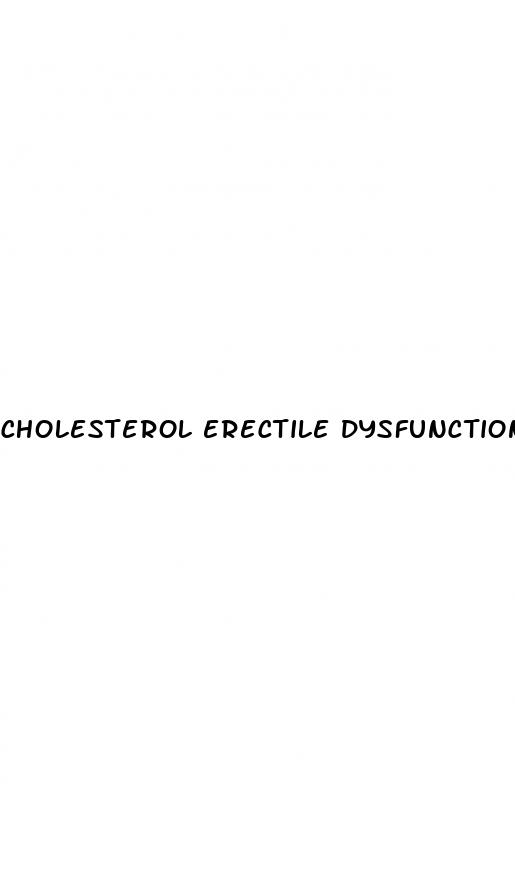 cholesterol erectile dysfunction