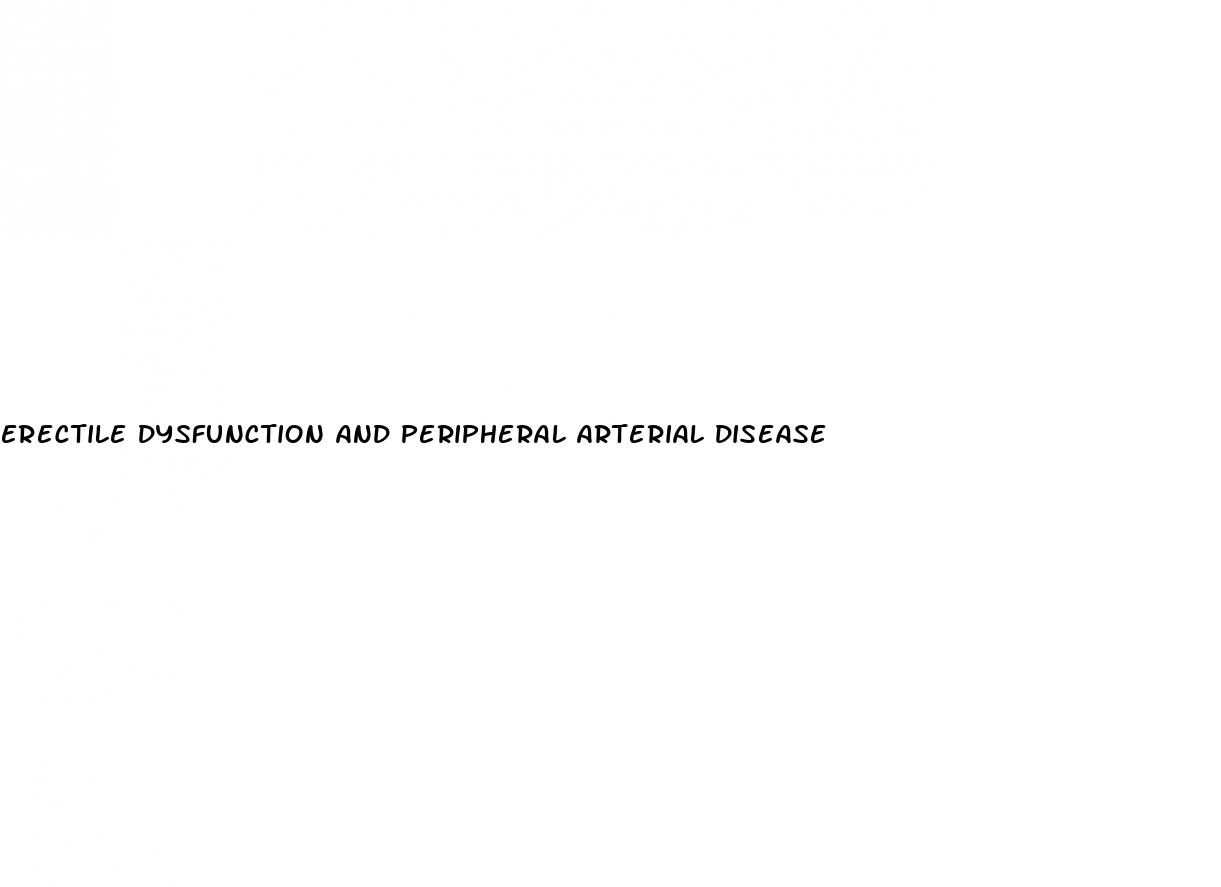 erectile dysfunction and peripheral arterial disease