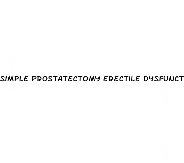 simple prostatectomy erectile dysfunction