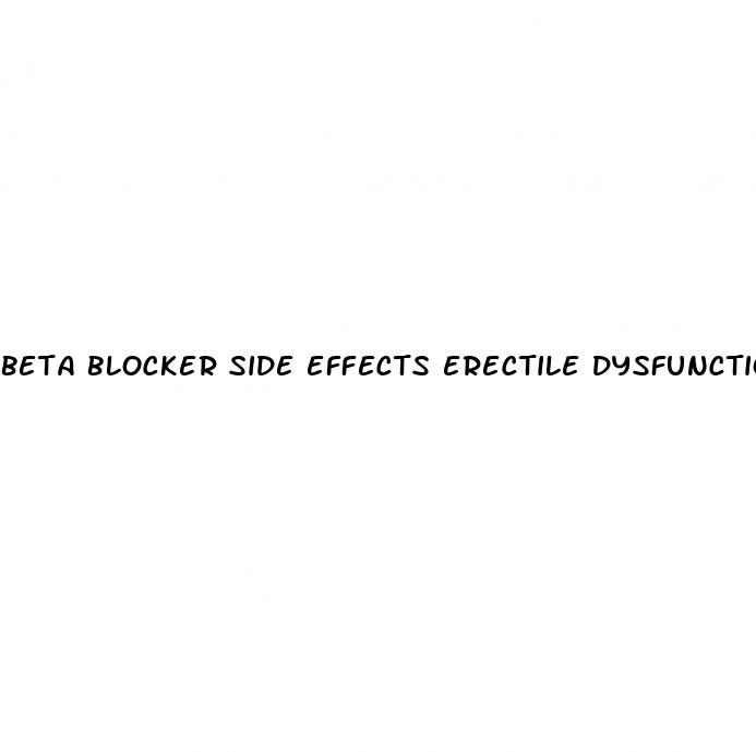 beta blocker side effects erectile dysfunction