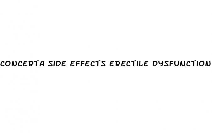 concerta side effects erectile dysfunction