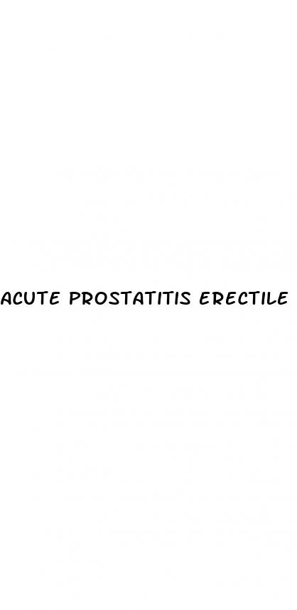 acute prostatitis erectile dysfunction