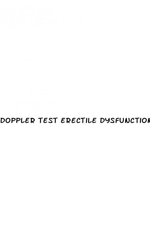 doppler test erectile dysfunction