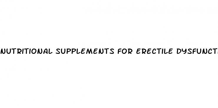 nutritional supplements for erectile dysfunction