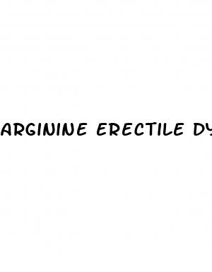 arginine erectile dysfunction treatment