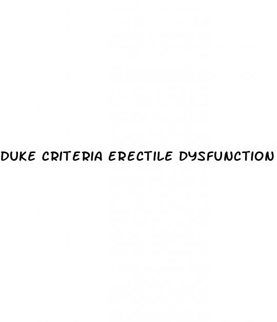 duke criteria erectile dysfunction treatment