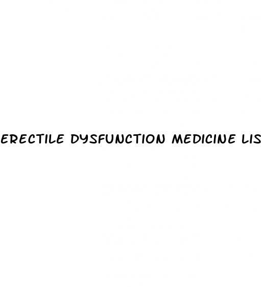 erectile dysfunction medicine list