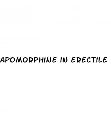 apomorphine in erectile dysfunction