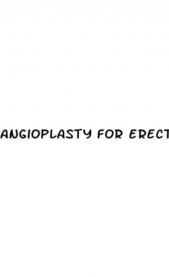 angioplasty for erectile dysfunction