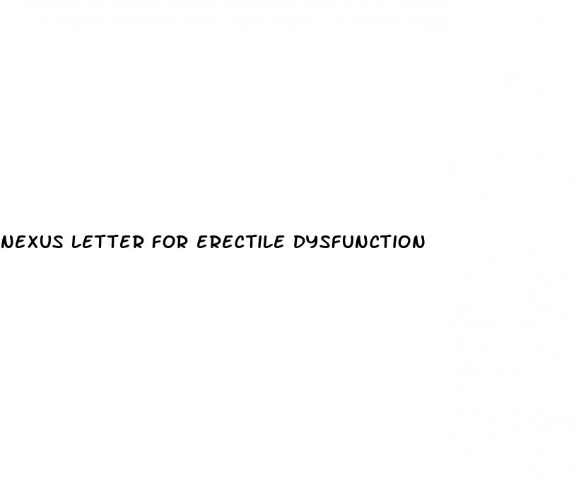 nexus letter for erectile dysfunction