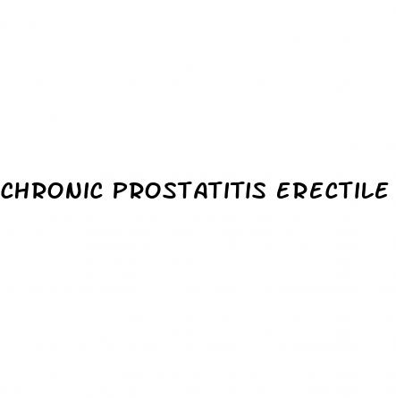 chronic prostatitis erectile dysfunction