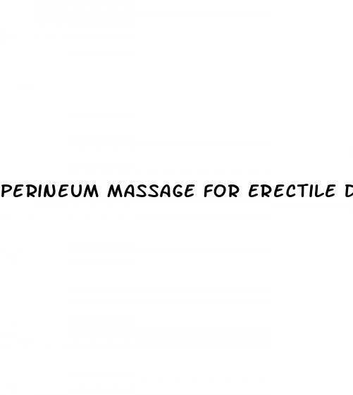 perineum massage for erectile dysfunction