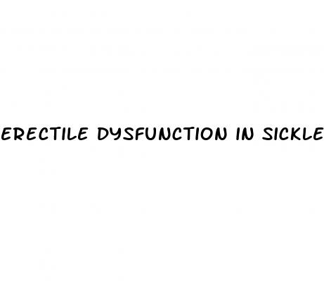 erectile dysfunction in sickle cell patients