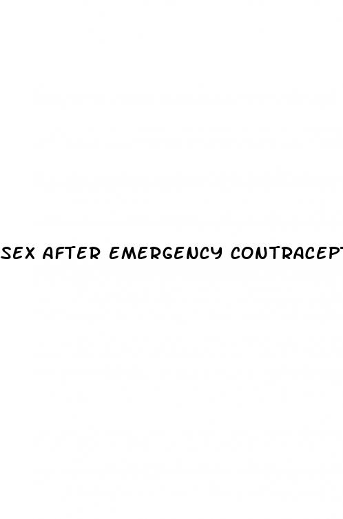 sex after emergency contraceptive pill