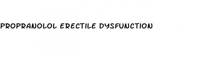 propranolol erectile dysfunction