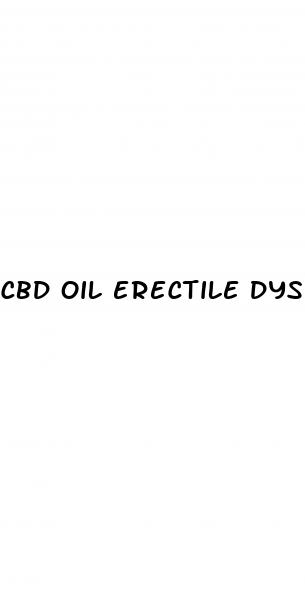 cbd oil erectile dysfunction