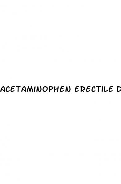 acetaminophen erectile dysfunction