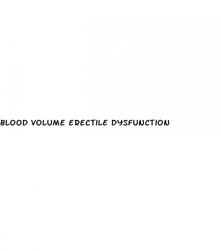 blood volume erectile dysfunction