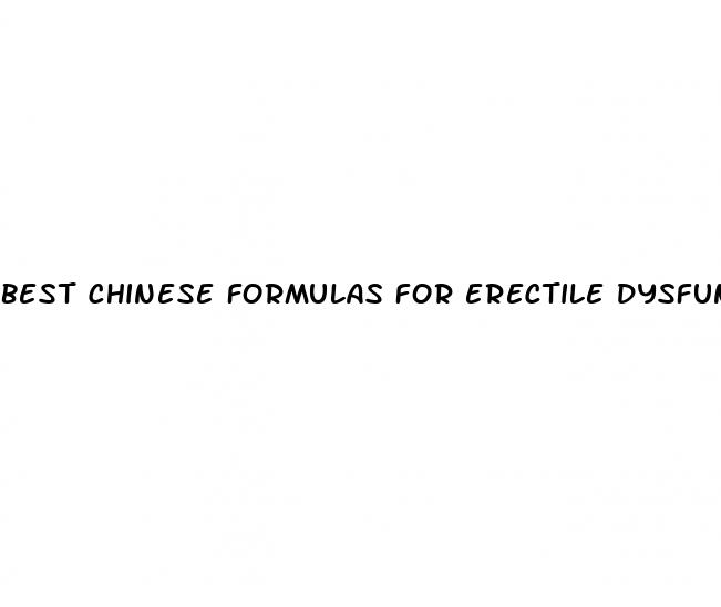 best chinese formulas for erectile dysfunction