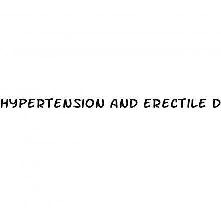 hypertension and erectile dysfunction treatment