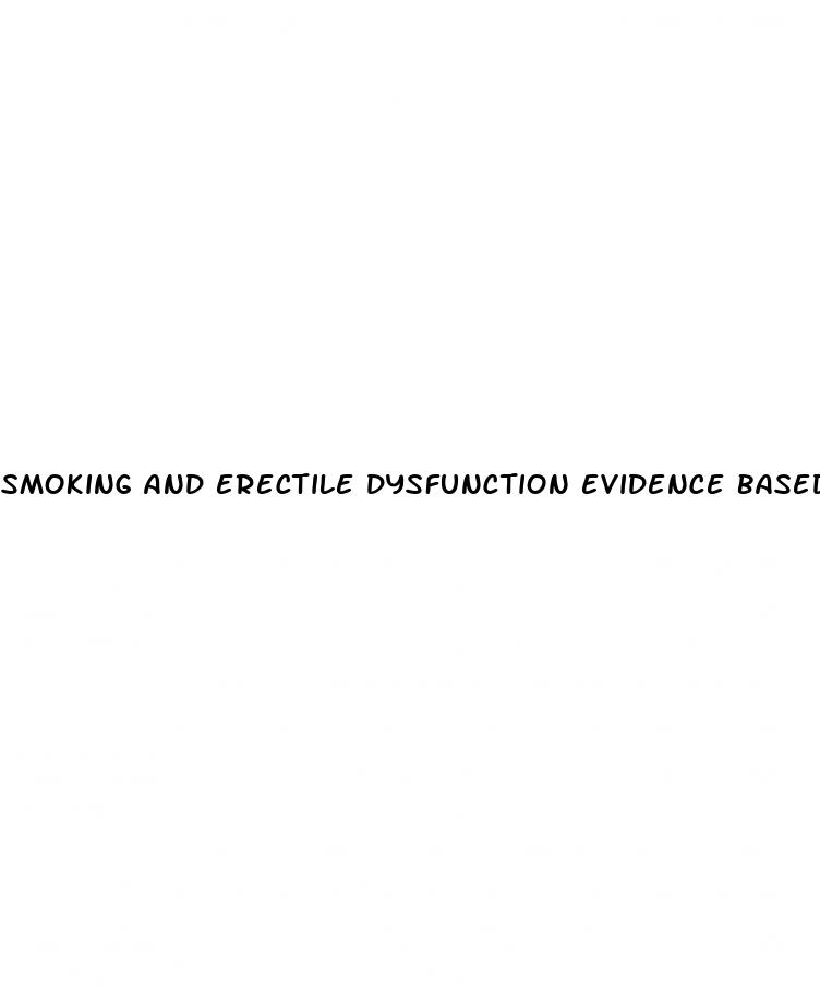 smoking and erectile dysfunction evidence based analysis