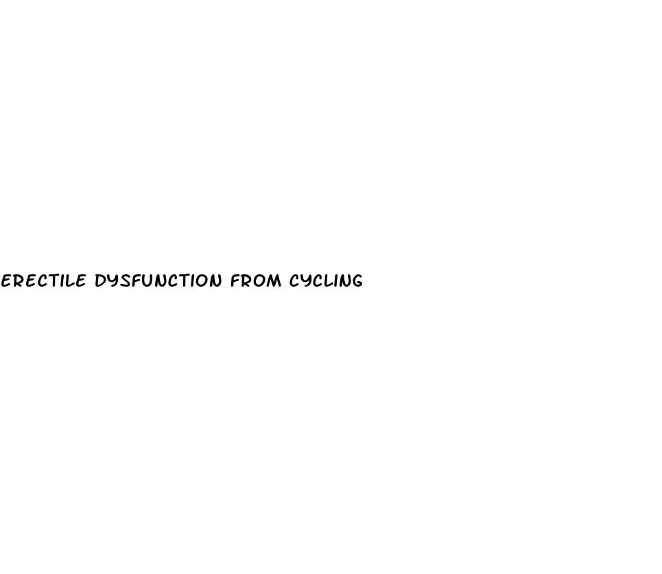 erectile dysfunction from cycling